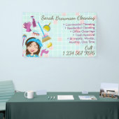 Advertisatie voor startende bedrijven reinigen spandoek (Beurs)