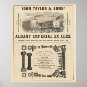 Advertisement bij het meer Superior Iowa en Minnes Poster