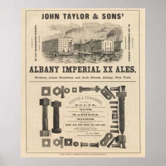 Advertisement bij het meer Superior Iowa en Minnes Poster (Voorkant)