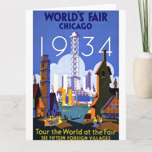 Advertisement van 1934 in de Chicago World Kaart (Voorkant)