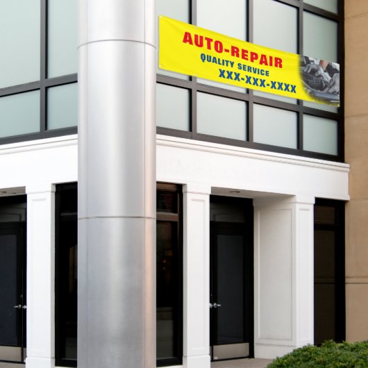 Advertisement van winkel voor reparatie van auto's spandoek (Buitenkant Gebouw)