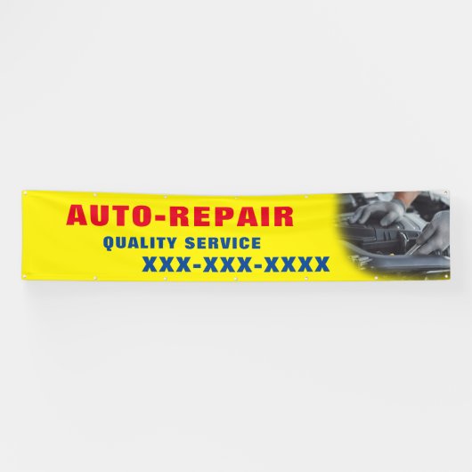 Advertisement van winkel voor reparatie van auto's spandoek (Horizontaal)