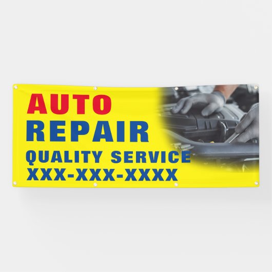 Advertisement van winkel voor reparatie van auto's spandoek (Horizontaal)