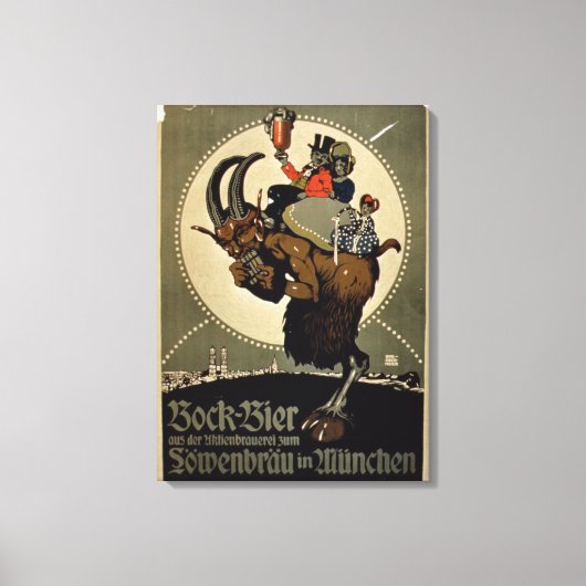 Advertisement voor Bock Beer uit Lowenbrau Brewer Canvas Afdruk (Voorkant)