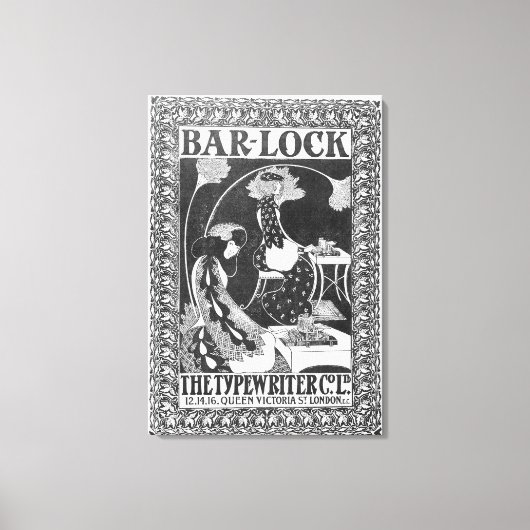 Advertisement voor borden-Lock-schrijfmachines, c. Canvas Afdruk (Voorkant)