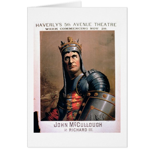 Advertisement voor "John McCullough as Richard III (Voorkant)