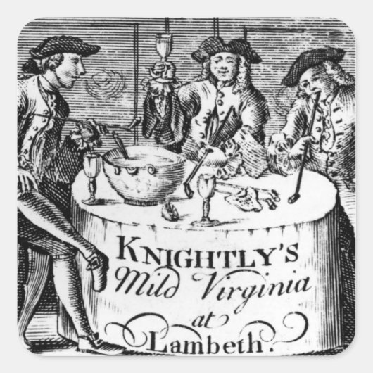 Advertisement voor 'Knightly's Mild Virginia Vierkante Sticker (Voorkant)