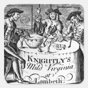 Advertisement voor 'Knightly's Mild Virginia Vierkante Sticker