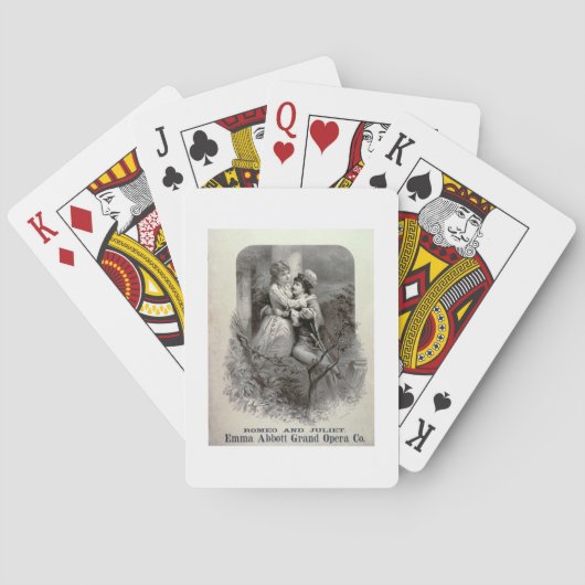 Advertisement voor "Romeo and Juliet", beginnend E Speelkaarten (Achterkant)
