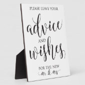 Advice and Well Wishes Wedding Decor Sign Fotoplaat (Zijkant)