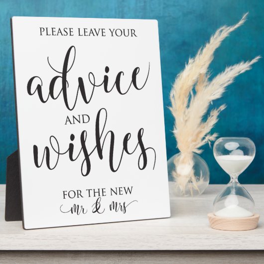 Advice and Well Wishes Wedding Decor Sign Fotoplaat (Zijkant)