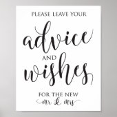 Advice and Well Wishes Wedding Decor Sign Poster (Voorkant)