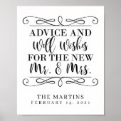 Advice and Well Wishes Wedding Poster/Sign Poster (Voorkant)