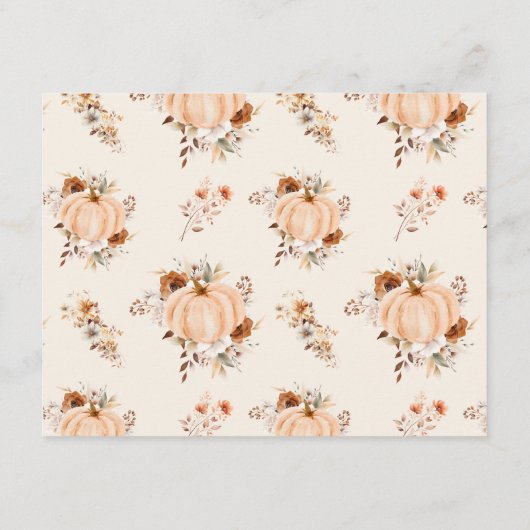 Advice and Wishes Fall Pumpkin Bridal Shower Card Kaart (Achterkant)