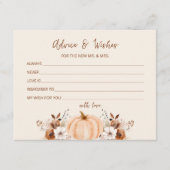 Advice and Wishes Fall Pumpkin Bridal Shower Card Kaart (Voorkant)