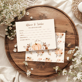 Advice and Wishes Fall Pumpkin Bridal Shower Card Kaart