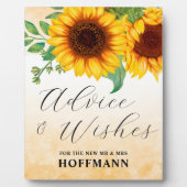 Advice and Wishes Sunflower sign Tabletop Plaque Fotoplaat (Voorkant)