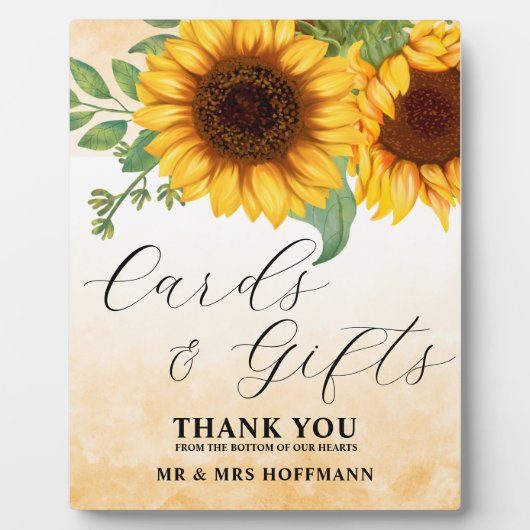 Advice and Wishes Sunflower sign Tabletop Plaque Fotoplaat (Voorkant)