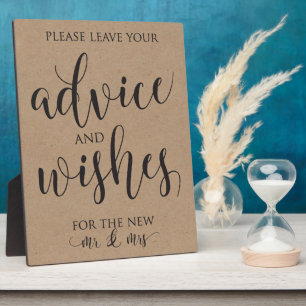 Advice and Wishes Wedding Decor Sign Fotoplaat