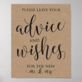 Advice and Wishes Wedding Decor Sign Poster (Voorkant)