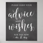 Advice and Wishes Wedding Decor Sign Poster (Voorkant)
