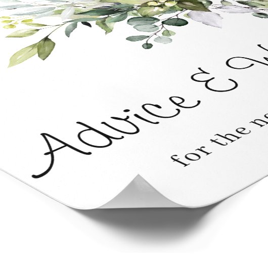 Advice and Wishes Wedding Poster Sign (Hoek)