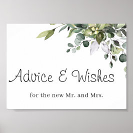 Advice and Wishes Wedding Poster Sign