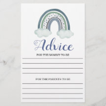 Advice Blue Baby Shower Game