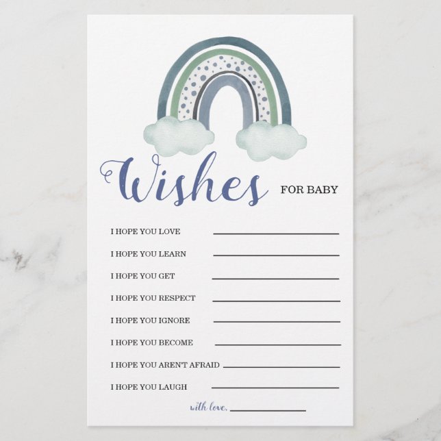 Advice Blue Baby Shower Game (Voorkant)