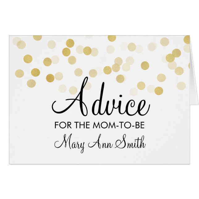 Advice Card Baby shower Gold Foil Glitter Lights (Voorkant Horizontaal)