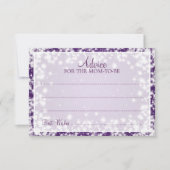 Advice Card Baby shower Winter Sparkle Paars Kaart (Voorkant)