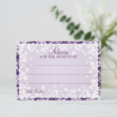 Advice Card Baby shower Winter Sparkle Paars Kaart (Staand voorkant)