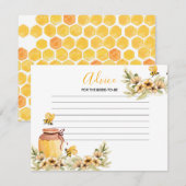 Advice Card Bee Botanical Floral Baby shower Informatiekaartje (Voorkant / Achterkant)