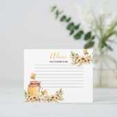 Advice Card Bee Botanical Floral Baby shower Informatiekaartje (Staand voorkant)
