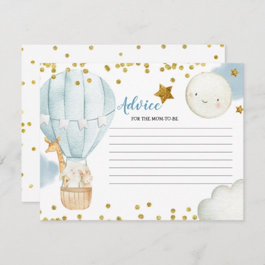 Advice Card Blue Hot Air Ballon Oerwoud Informatiekaartje (Voorkant / Achterkant)