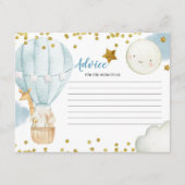 Advice Card Blue Hot Air Ballon Oerwoud Informatiekaartje (Voorkant)