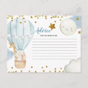 Advice Card Blue Hot Air Ballon Oerwoud Informatiekaartje