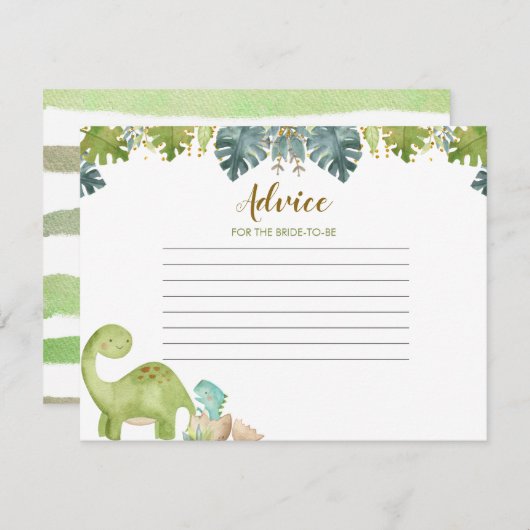 Advice Card Dinosaur Greenery floral Informatiekaartje (Voorkant / Achterkant)