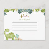 Advice Card Dinosaur Greenery floral Informatiekaartje (Voorkant)
