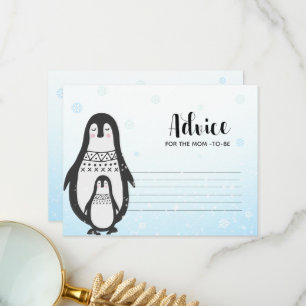 Advice card Penguins Winterkaart Baby shower Bedankkaart