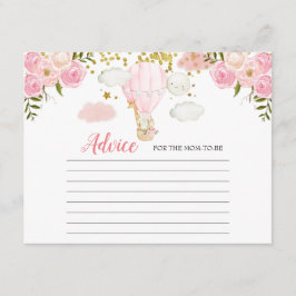 Advice Card Pink Hot Air Ballon Animals oerwoud Informatiekaartje