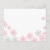Advice Card Pink Silver Winter Snowflakes Informatiekaartje (Achterkant)
