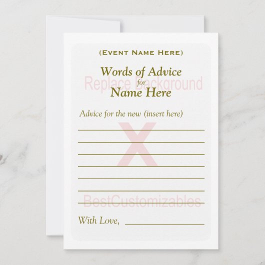 Advice Card-Sjabloon | partijgame Kaart (Voorkant)