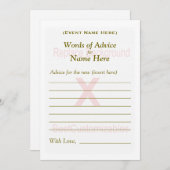 Advice Card-Sjabloon | partijgame Kaart (Voorkant / Achterkant)