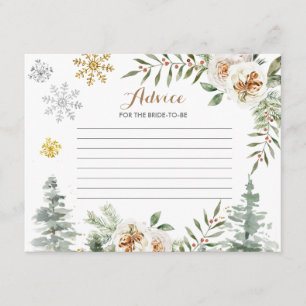 Advice Card Winter White Floral Pine Trees Informatiekaartje
