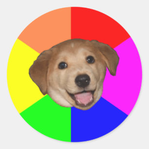Advice Dog Ronde Sticker