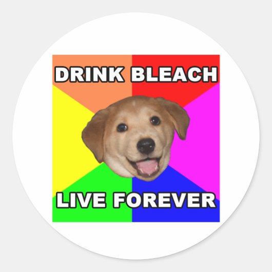 Advice Dog Ronde Sticker (Voorkant)