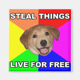 Advice Dog Steal Dingen, Live for Free Magneet