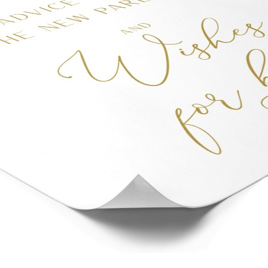 Advice en wenst Baby shower Poster (Hoek)