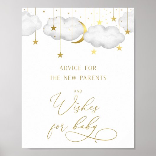 Advice en wenst Baby shower Poster (Voorkant)